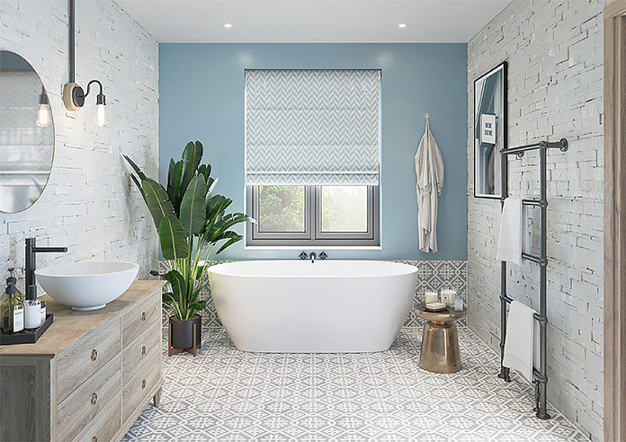 Chevron Stripe, Light Blue - Twist&Fit Roman Blind - Image 8